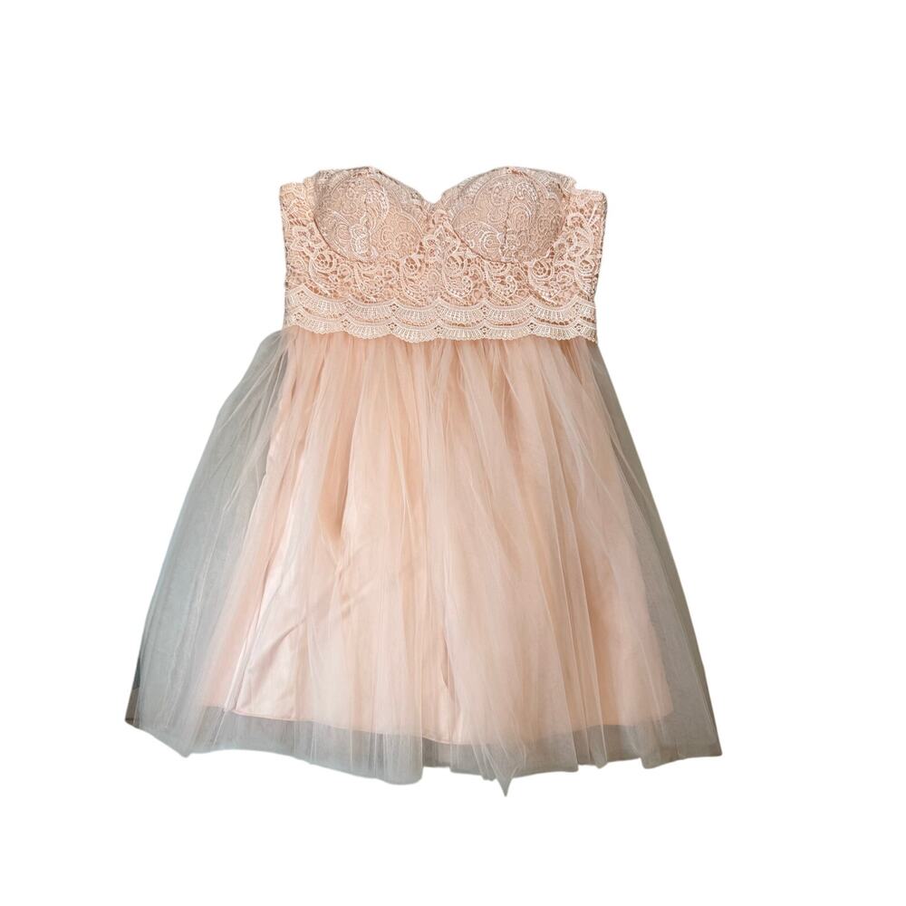 NWT London Dress Co. Peach Lace Spring Formal Dress - Size 10